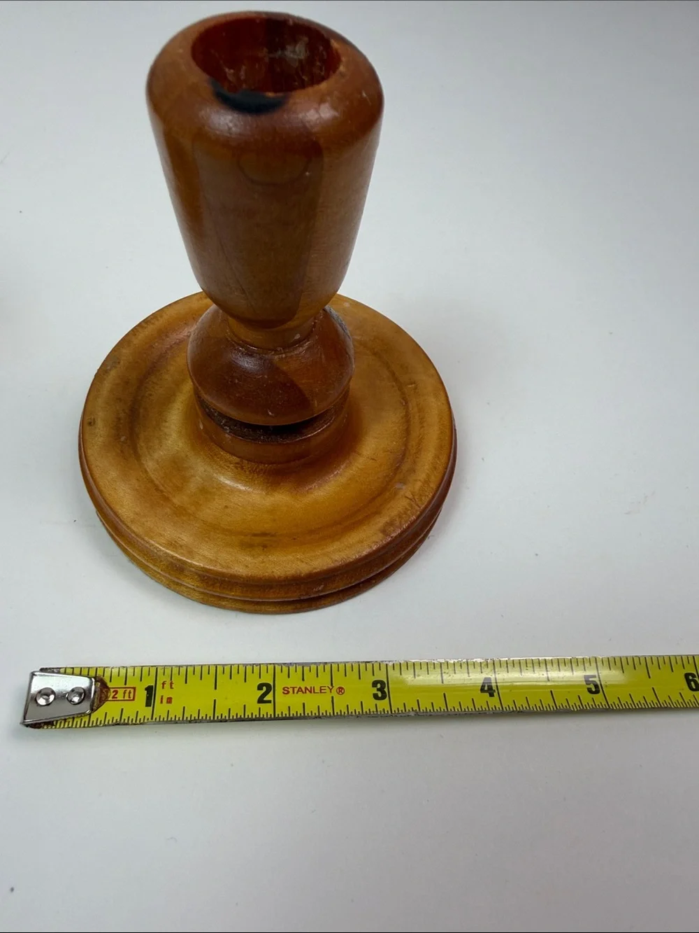 Vintage Turned Wood Candlestick Holders Farmhouse Cottagecore Mid Century Boho